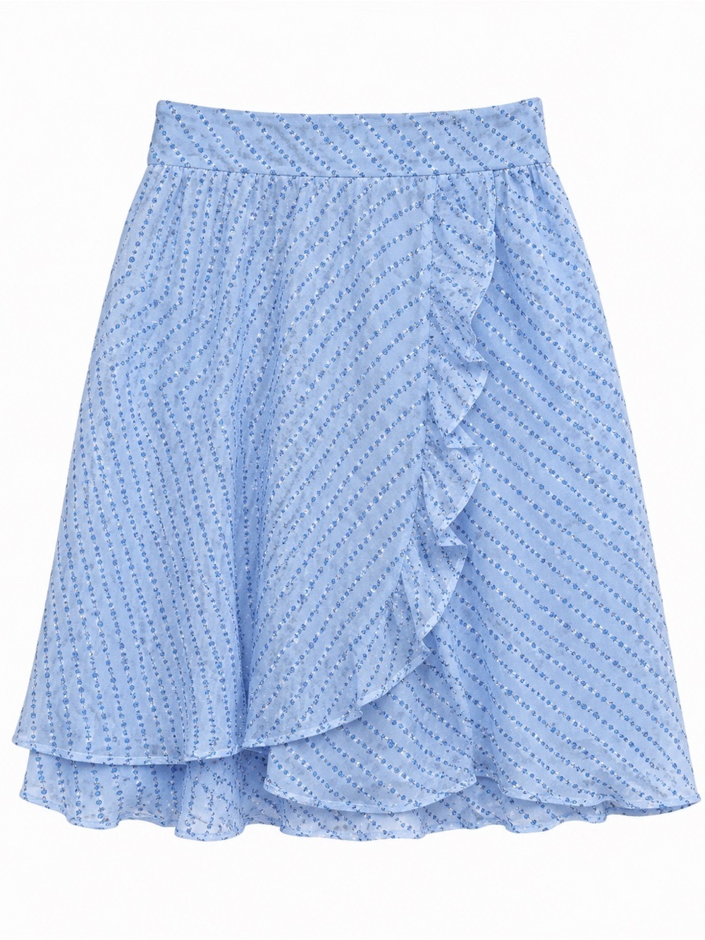 NWT GANNI LIGHT BLUE FLORAL PRINT KNEE LENGTH SKIRT